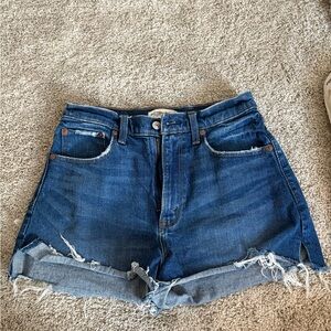 Abercrombie & Fitch Curve Love Dark Blue Jean Shorts